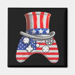 Video Game 4:e juli, farbror Sam Hat Game Controll Magnet