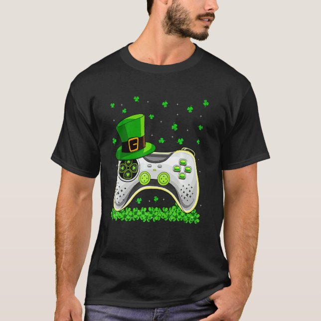 Video Game Älskare Hat Shamrock Irish St Patrick S T Shirt (Framsida)