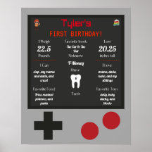 Video Game Baby 1:a födelsedagsdelmålet Poster