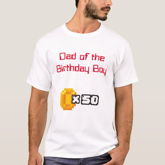 Video Game Birthday Pappa T-Shirt (Framsida)