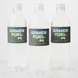 Video Game Boy Birthday Gamer Vattenflaskor Etikett