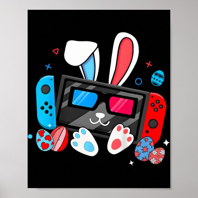 Video Game Bunny Ägg Kostym Påsk Dag Pojkar Barn Poster (Framsidan)