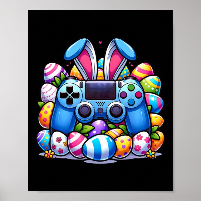 Video Game Bunny Äggs Kostym Påsk Dag Pojkar Barn Poster (Framsidan)