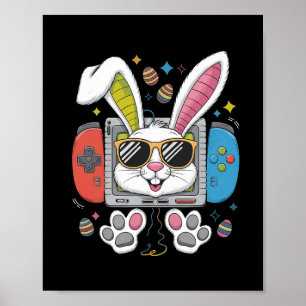 Video Game Bunny Eggs Costume Påsk Day Boy Kids Poster