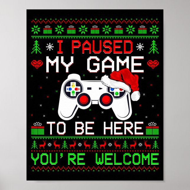 Video Game Christmas Ugly Sweater Funny Gamer Gami Poster (Framsidan)