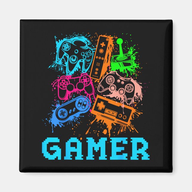 Video Game Console Controllers Clic Gamer Lover Co Magnet (Framsidan)