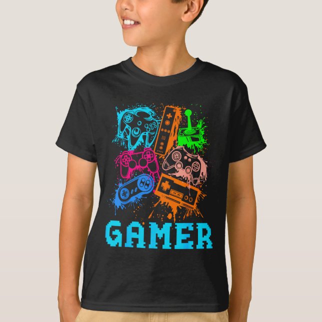 Video Game Console Controllers Clic Gamer Lover Co T Shirt (Framsida)