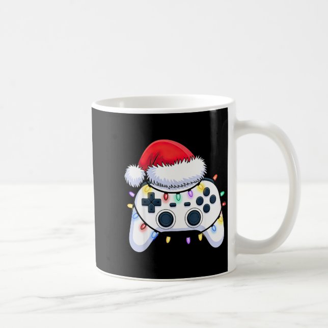 Video Game Controller Christmas Santa Hat Gamer Bo Kaffemugg (Höger)
