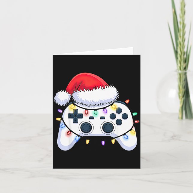 Video Game Controller Christmas Santa Hat Gamer Bo Kort (Framsida)