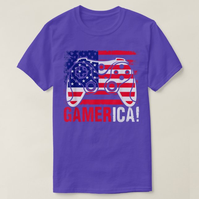 Video Game Controller Funny Gameric American Flag  T Shirt (Design framsida)