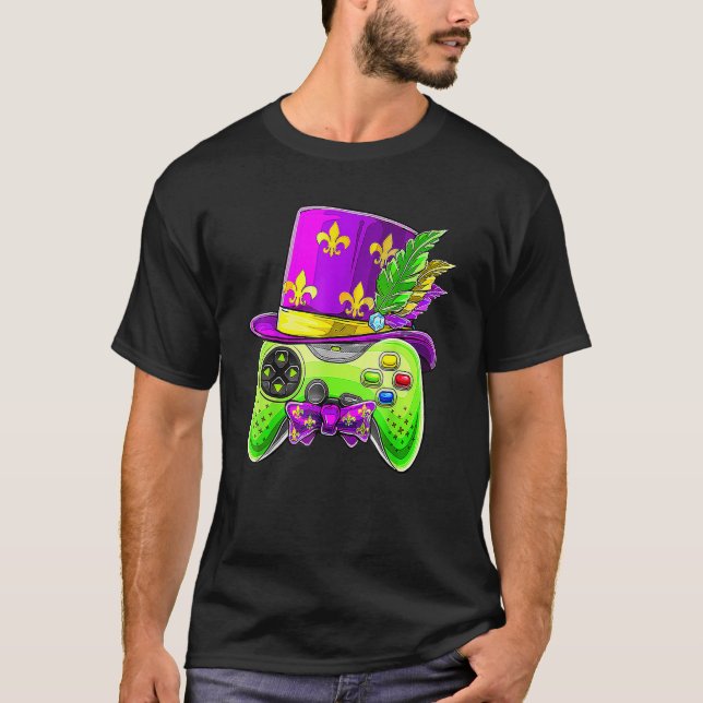 Video Game Controller Funny Mardi Gras Gamer E Spo T Shirt (Framsida)