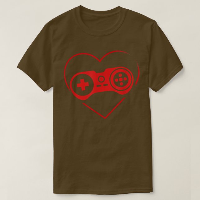 Video Game Controller Heartbeat Valentine's Gamer  T Shirt (Design framsida)