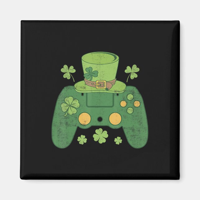 Video Game Controller Irish Gamer Boys Lycklig St  Magnet (Framsidan)