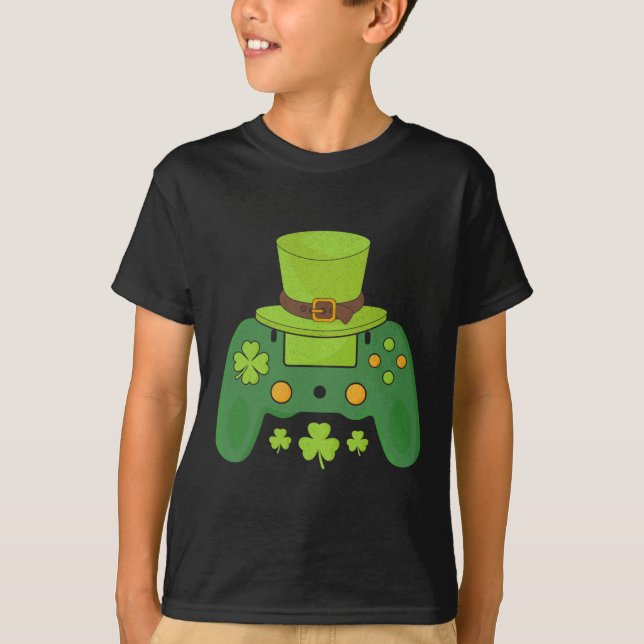 Video Game Controller Irish Gamer Boys Lycklig St  T Shirt (Framsida)