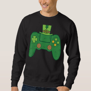 Video Game Controller Irish Gamer Boys St Patricks Lång Ärmad Tröja