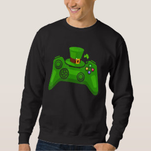 Video Game Controller Irish Gamer Boys St Patricks Lång Ärmad Tröja