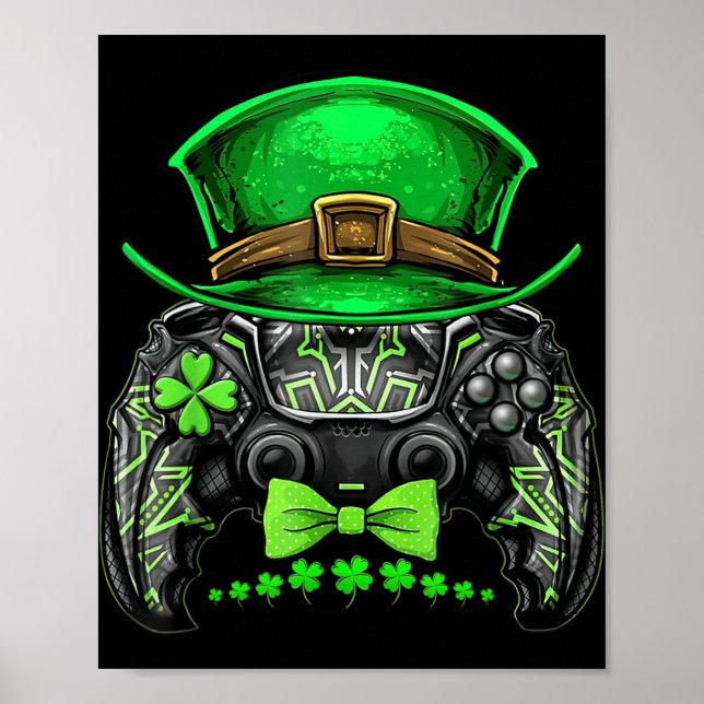 Video Game Controller Irish Gamer Boys St Patricks Poster (Framsidan)