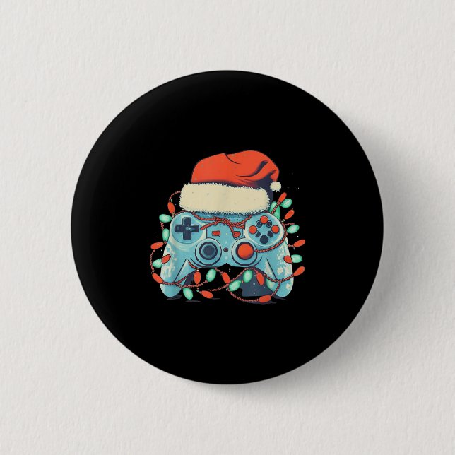 Video Game Controller jul Santa Hat Gamer Bo Knapp (Framsida)