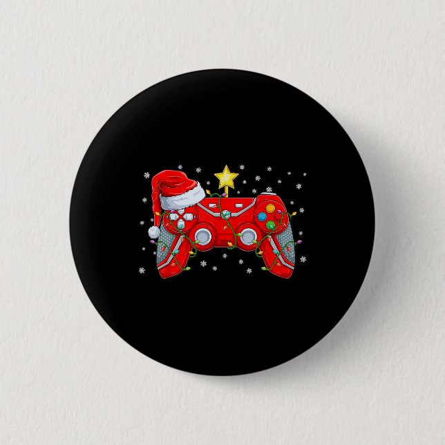 Video Game Controller jul Santa Hat Gamer Bo Knapp (Framsida)