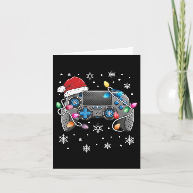 Video Game Controller jul Santa Hat Gamer Bo Kort (Framsida)