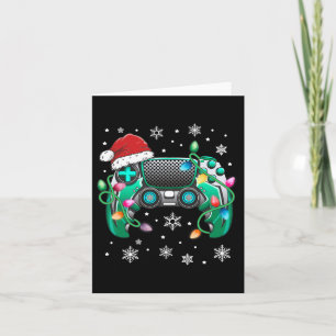 Video Game Controller jul Santa Hat Gamer Bo Kort