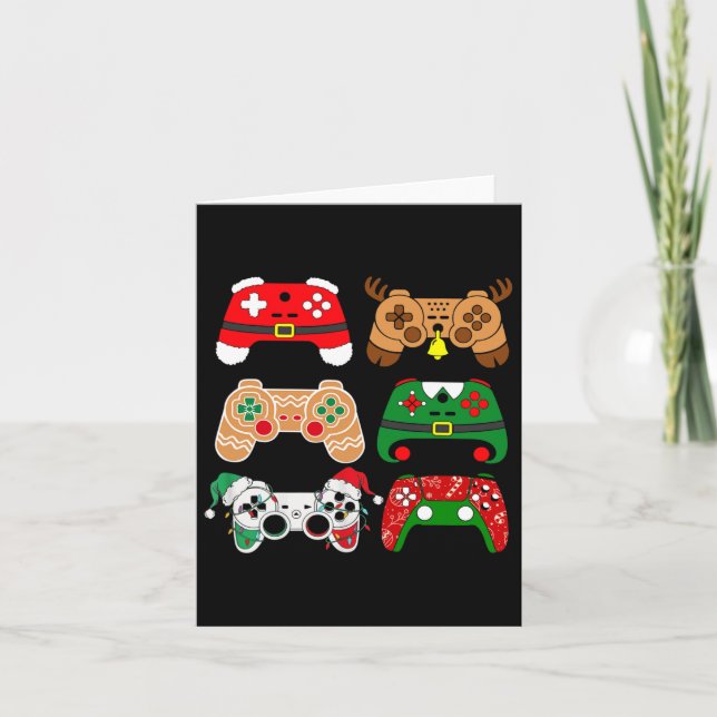 Video Game Controller jul Santa Hat Gamer Bo Kort (Framsida)