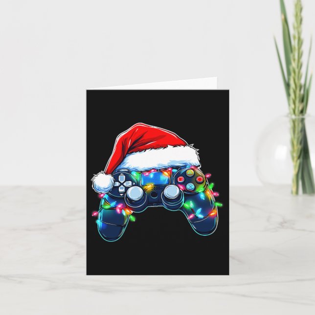 Video Game Controller jul Santa Hat Gamer Bo Kort (Framsida)