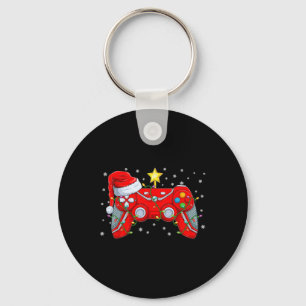 Video Game Controller jul Santa Hat Gamer Bo Nyckelring