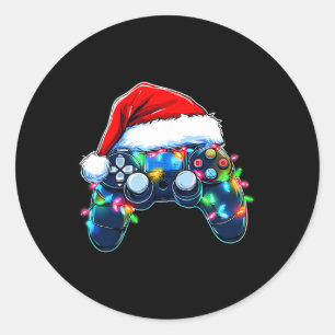 Video Game Controller jul Santa Hat Gamer Bo Runt Klistermärke