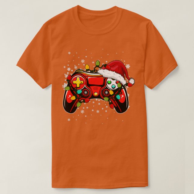 Video Game Controller jul Santa Hat Gamer Bo T Shirt (Design framsida)