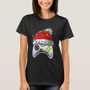 Video Game Controller jul Santa Hat Gamer Bo T Shirt