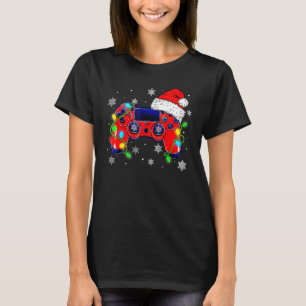 Video Game Controller jul Santa Hat Gamer Bo T Shirt
