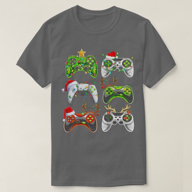 Video Game Controller jultomten Hat Boys Kid T Shirt (Design framsida)