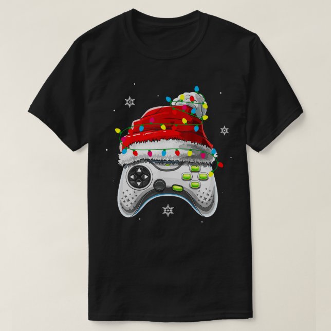 Video Game Controller jultomten Hat Boys Kid T Shirt (Design framsida)