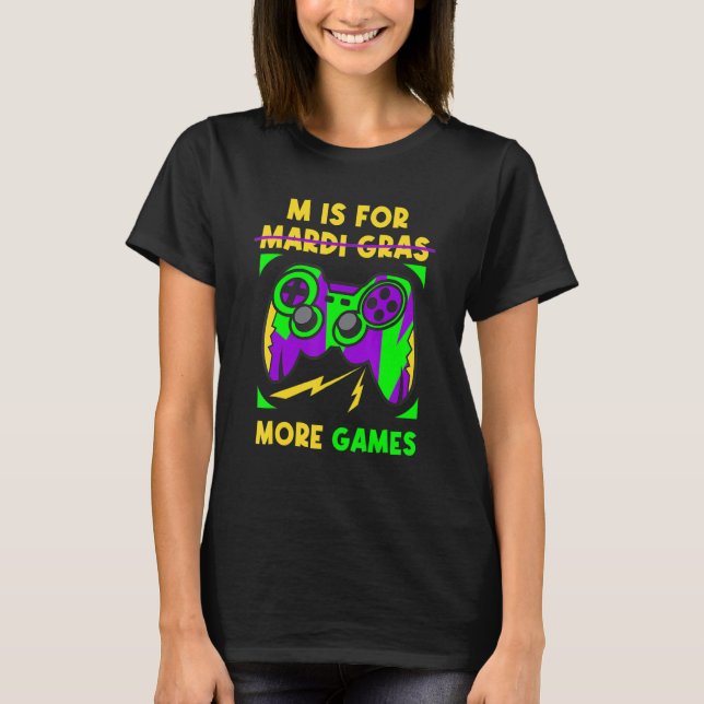 Video Game Controller Mardi Gras Carnival Party Bo T Shirt (Framsida)