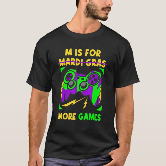 Video Game Controller Mardi Gras Carnival Party Bo T Shirt (Framsida)