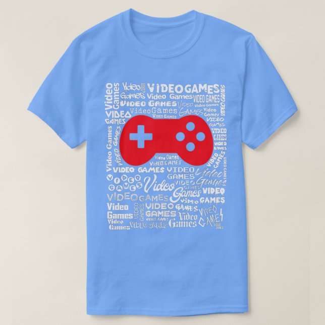 Video Game Controller Text Ord Cloud Coola Art -g T Shirt (Design framsida)