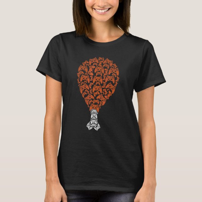 Video-Game Controller Turkey Leg Thanksgiving Gami T Shirt (Framsida)