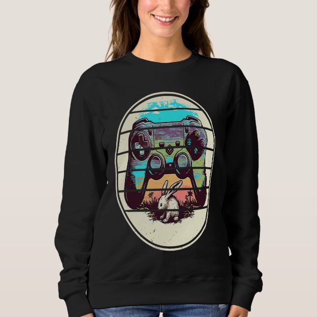 Video Game Easter Bunny Gaming Controller Gamer Bo T Shirt (Framsida)