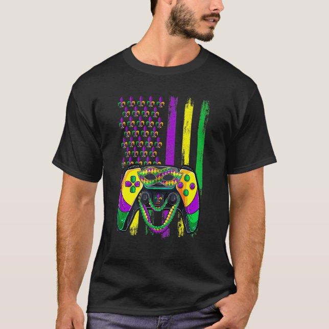 Video Game Flag Beads Kids Mardi Gras Shirts, Game T Shirt (Framsida)