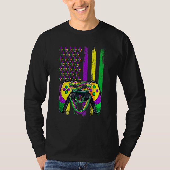 Video Game Flag Beads Kids Mardi Gras Shirts, Game T Shirt (Framsida)