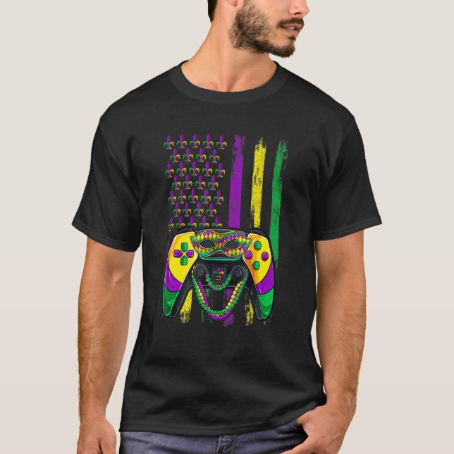 Video Game Flag Beads Kids Mardi Gras Shirts, Game T Shirt (Framsida)