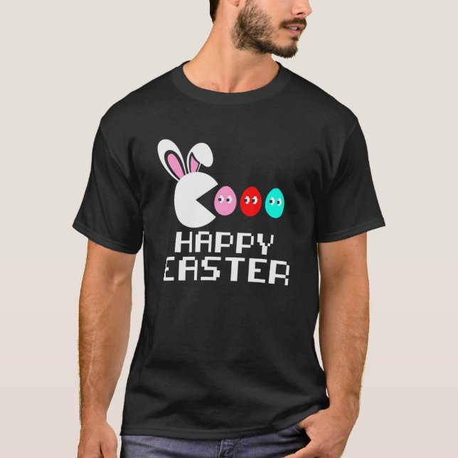 Video Game Funny Bunny Egg Boys Girls Cute Lycklig T Shirt (Framsida)