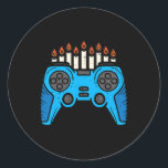 Video Game Gamer Hanukkah Chanukah Manar Boy K Runt Klistermärke<br><div class="desc">Video Game Gamer Hanukkah Chanukah Manar Boy Ungbarn 1</div>