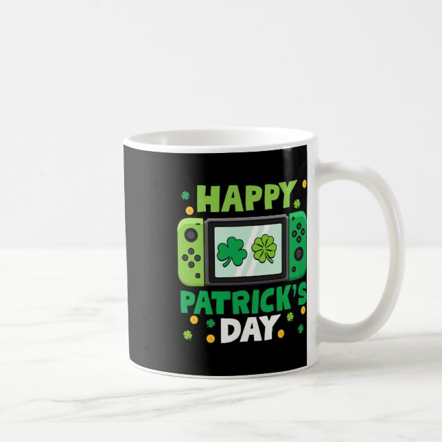 Video Game Kids Boy Tod för St patricks day Contro Kaffemugg (Höger)