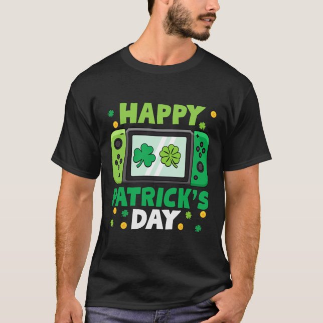 Video Game Kids Boy Tod för St patricks day Contro T Shirt (Framsida)