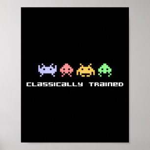 Video Game Klickade Tränade Utomjording Invasorer Poster