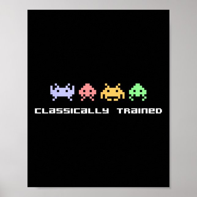 Video Game Klickade Tränade Utomjording Invasorer  Poster (Framsidan)