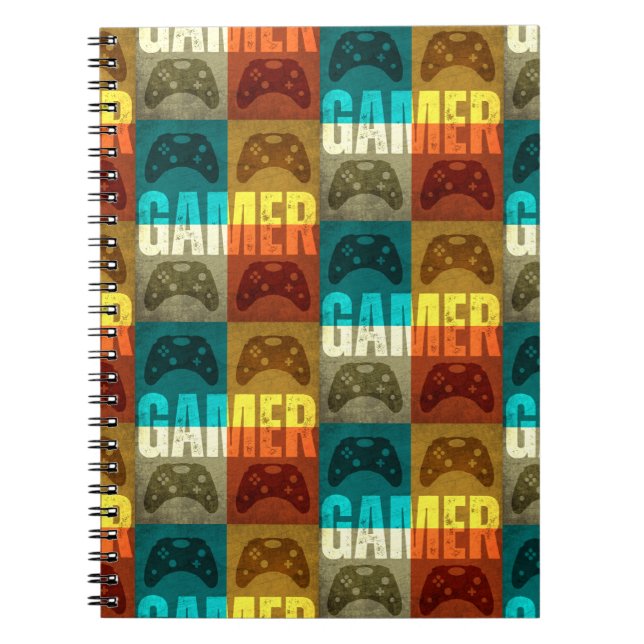 VIDEO-GAME-KONTROLLANT FÖR GAMER VINTAGE ANTECKNINGSBOK (Framsidan)