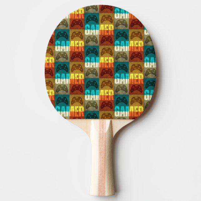 VIDEO-GAME-KONTROLLANT FÖR GAMER VINTAGE PINGISRACKET (Framsidan)
